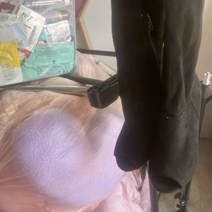 High knee boot , open toe, brand new